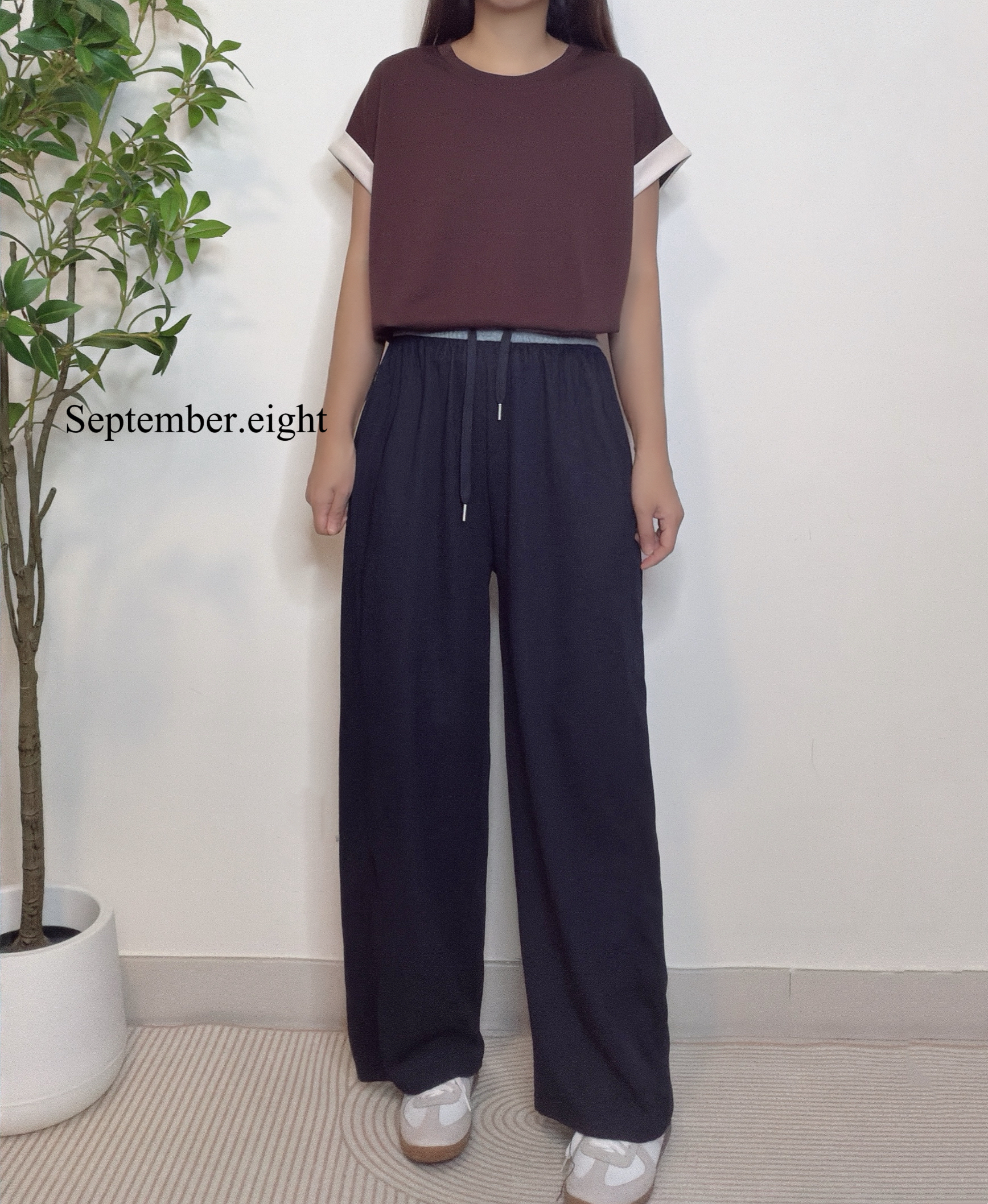 棉質拼邊tee