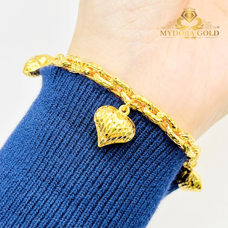 MYDORA Rantai Tangan Sauh Pahat Gantung 5 Love | EMAS 916/22K