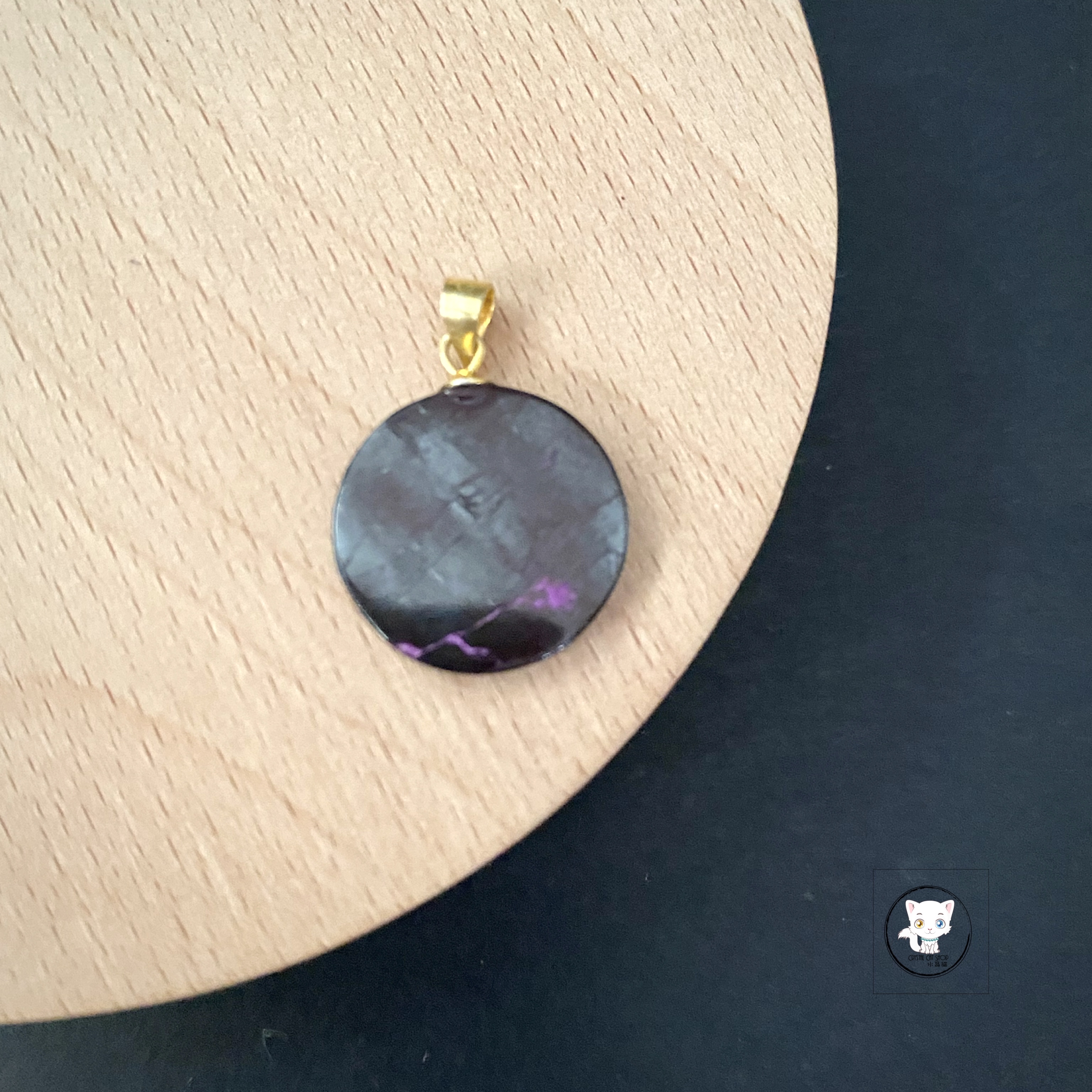紫舒俱萊石圓牌吊墜 17mm