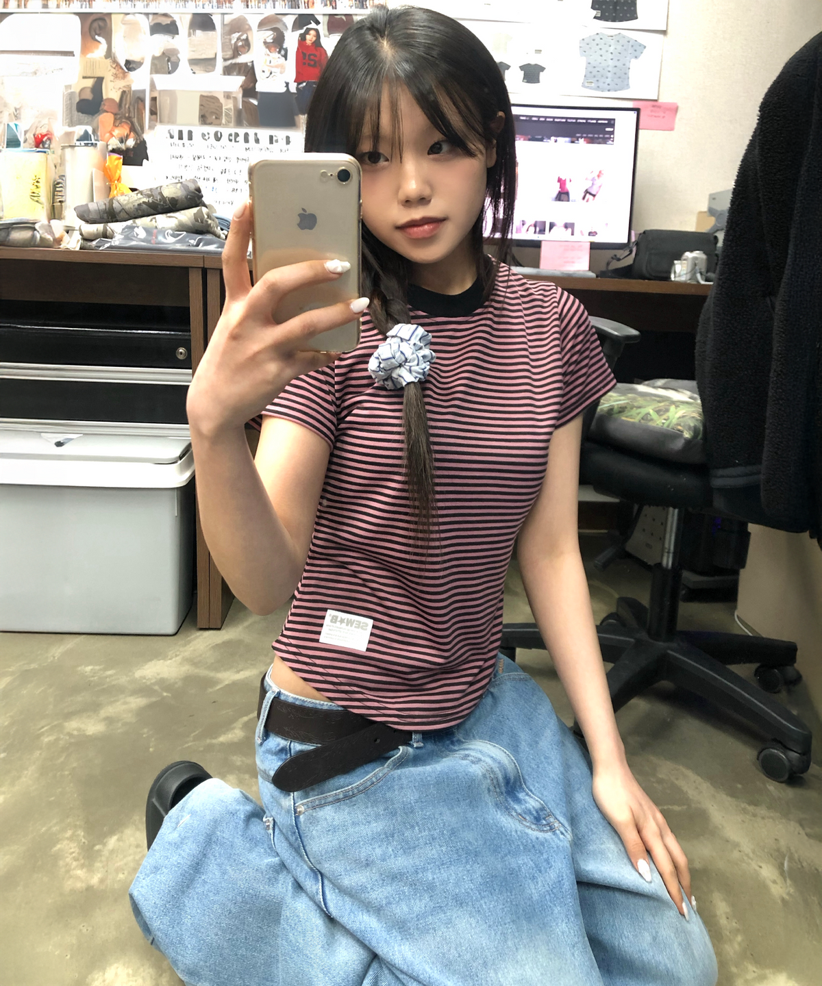 🇰🇷訂購｜SEW-B 26SS｜Baby stp semi-cropped short-sleeve tee 4色 