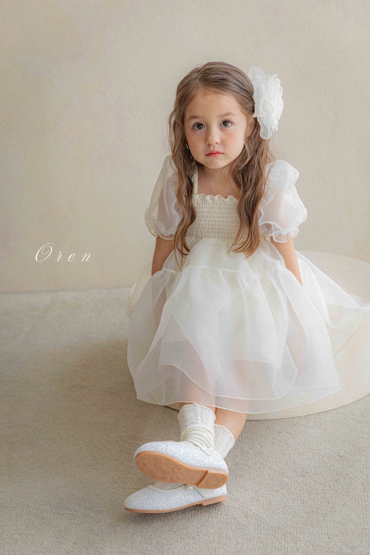 ☀️預訂 韓國直送☀️🇰🇷Oren兩色歐根紗泡泡袖包屁裙/連身裙