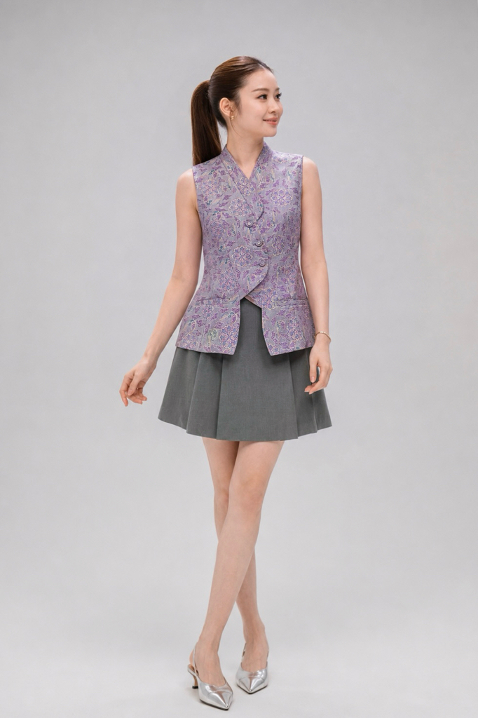 580271 Avery Pleated A-Line Mini Skirt