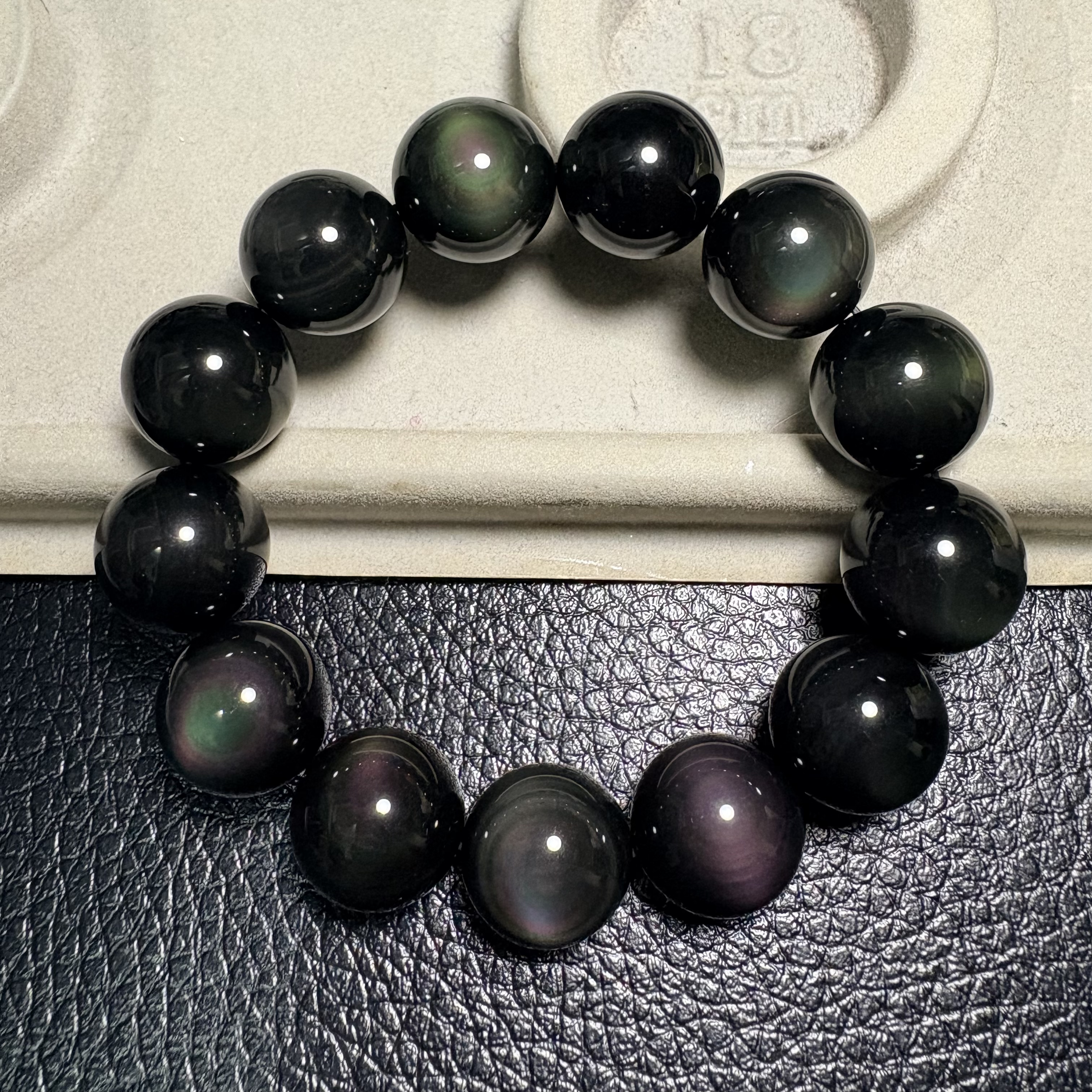 18mm雙彩彩曜石手串No.4290丨規格：18 mm珠18 cm手圈