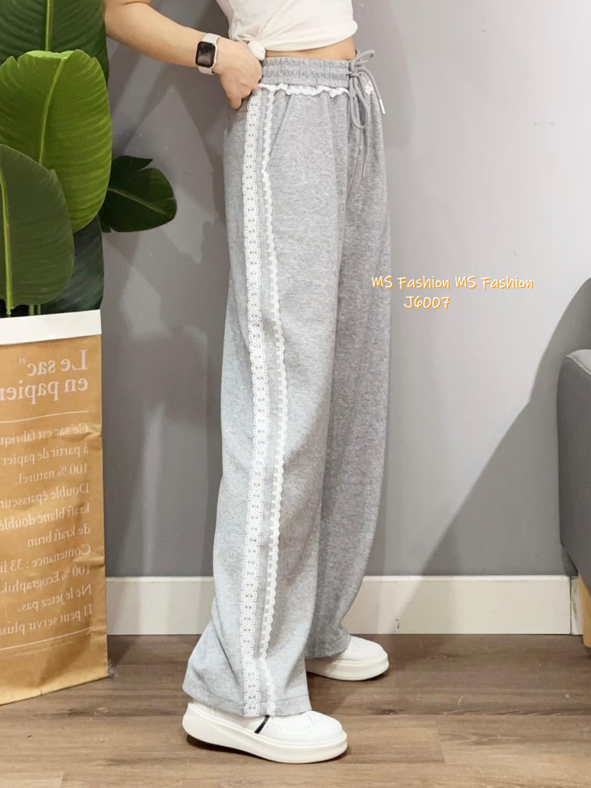 J6007 韓國🇰🇷lace邊休閒褲