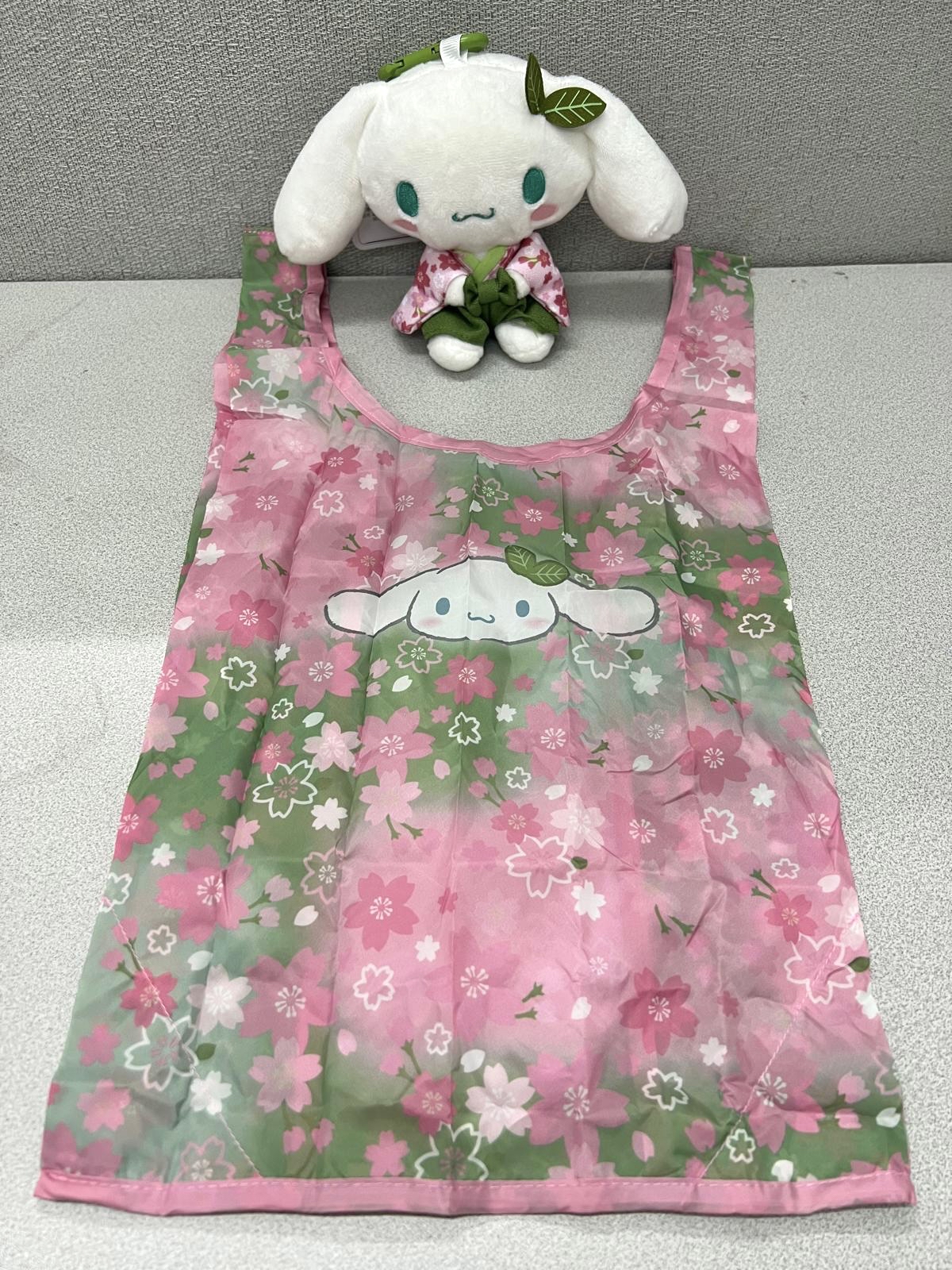🎌日本直送🎌Sanrio 抹茶櫻花系列 公仔掛飾連背心環保袋