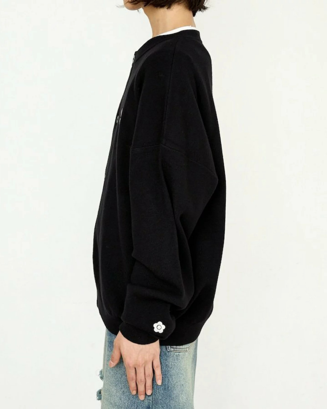 日本代購【 2026新產品 日本直送  MARY QUANT × PUBLUX 限量別注 男女通用 標誌撞色圓領針織冷衫外套 Unisex Bespoke Logo Crew Neck Knit Cardigan 】