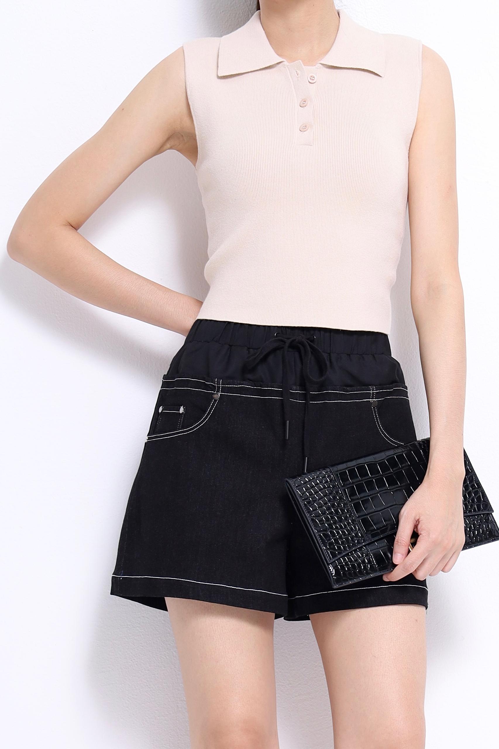 CB2760 Classic Knit Polo Sleeveless Top