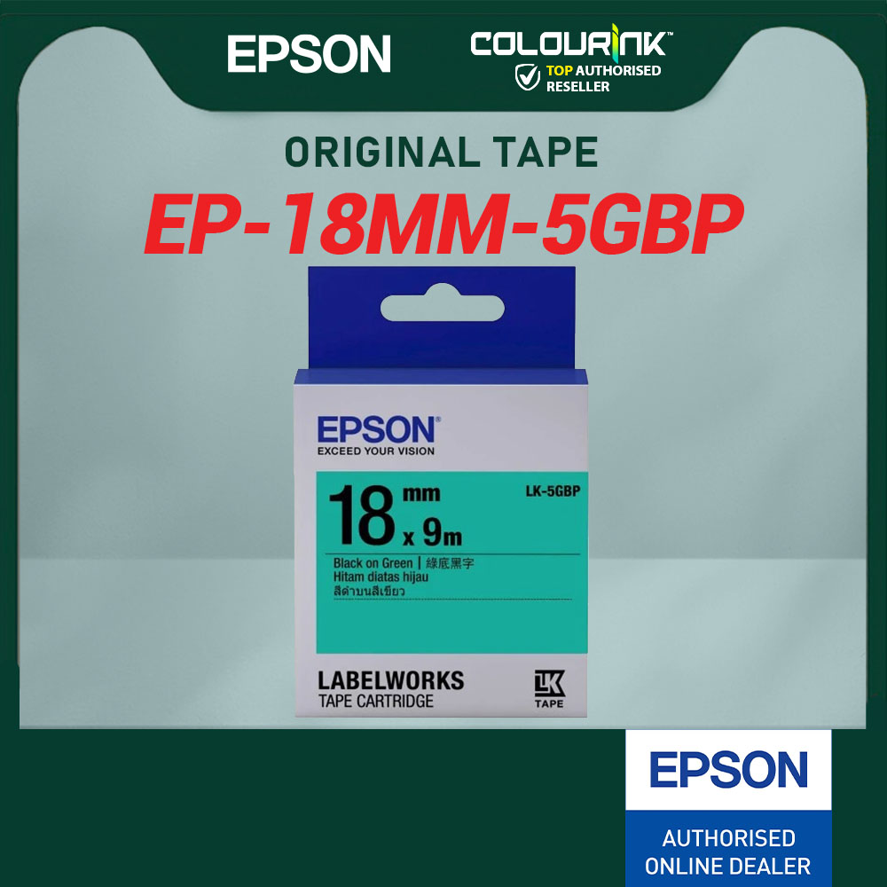 Epson Original Genuine LK Tape 18mm 24mm 36mm 5WBN 5KBM 5SBM 5YBP 5TBN 6WBN 7WBN 7YBP Laminate Label Sticker
