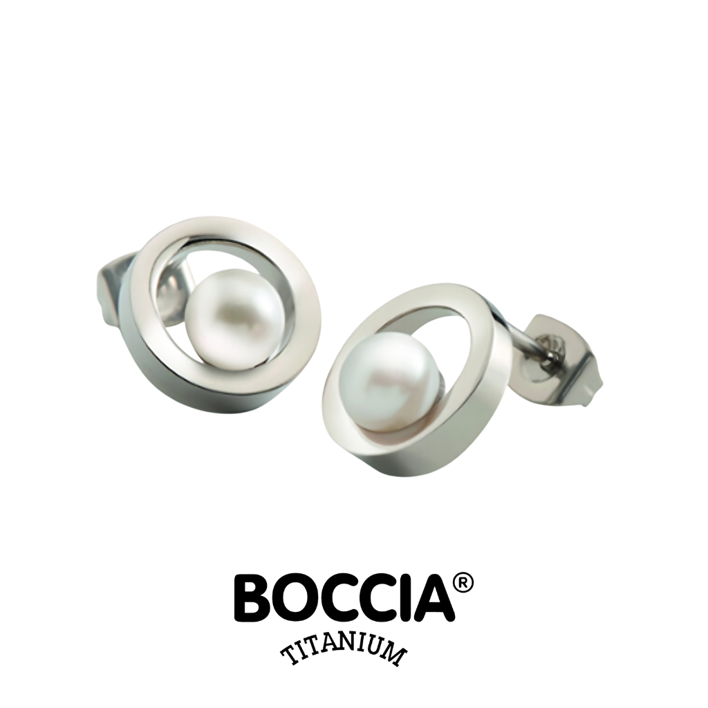 Boccia Titanium 05017-01鈦金屬 / 珍珠耳環