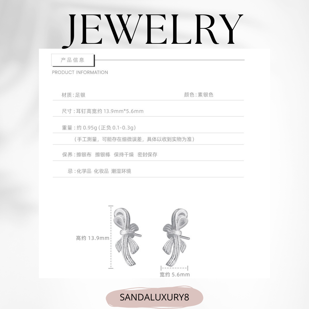 Elegant Silver Bow Earrings