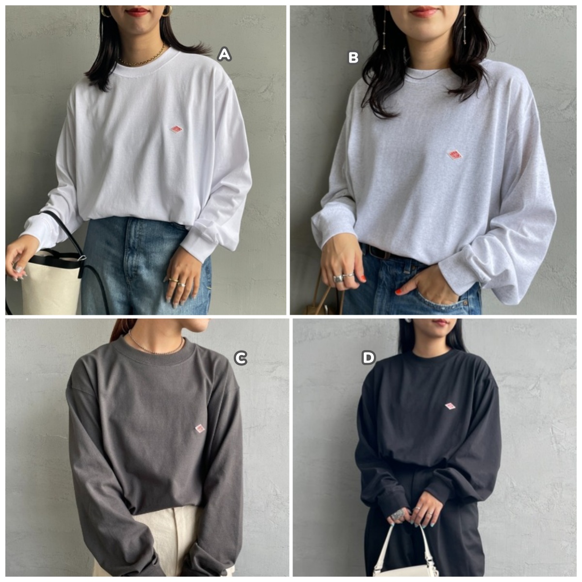 DANTON Embroidered Long-Sleeved T-shirt 前刺繡長袖Tee