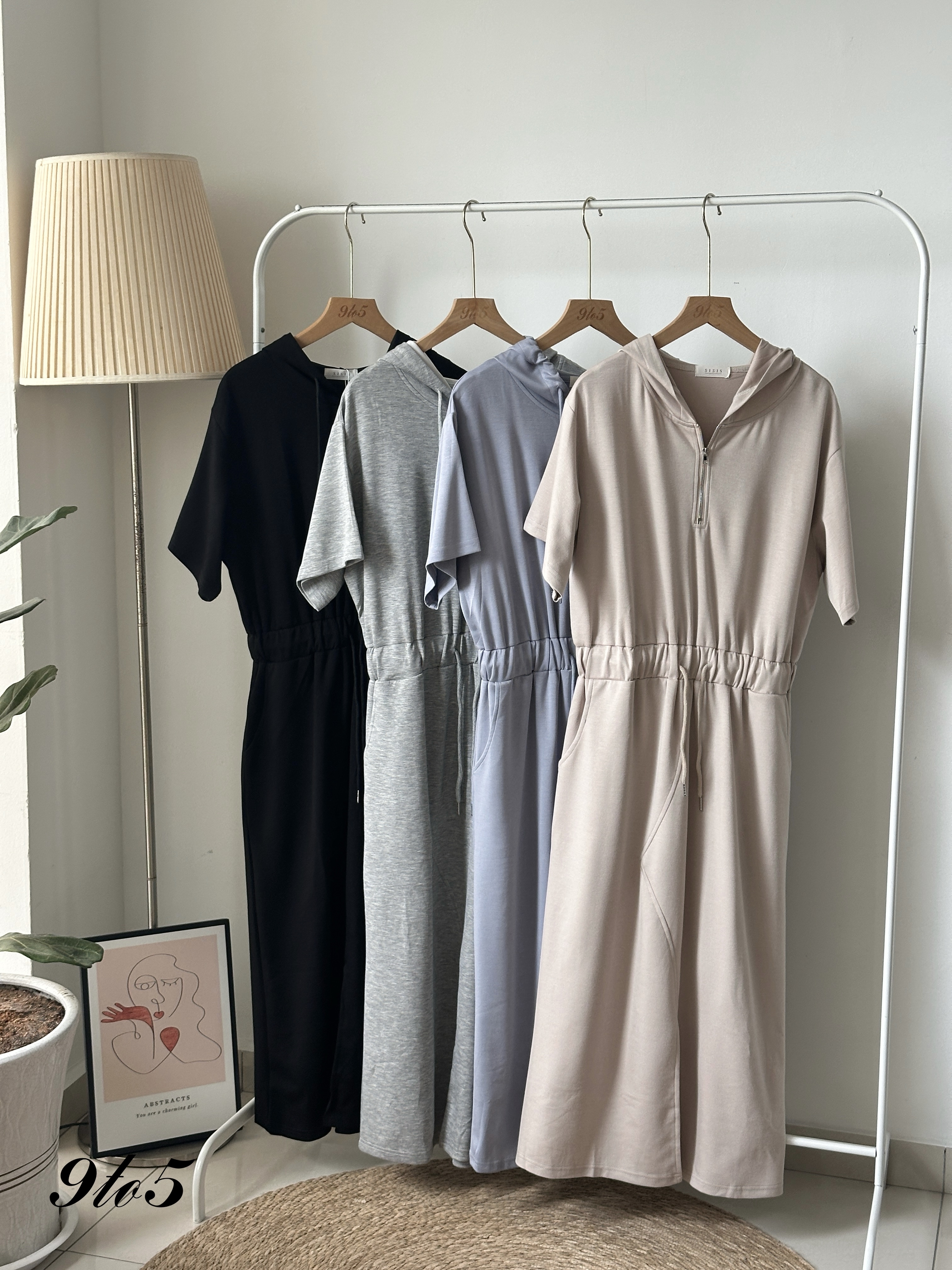 D2343 Casual Hoodie Dress - 4 Colors 