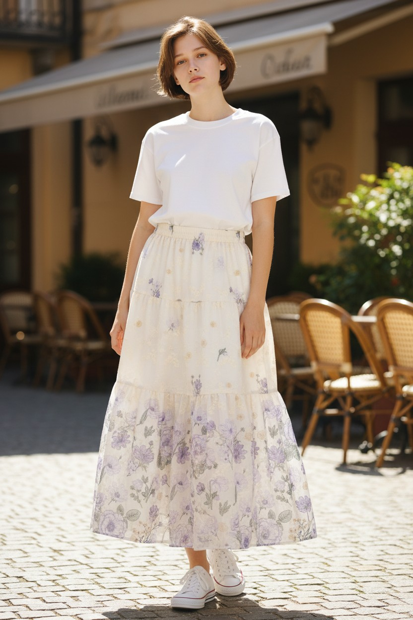 🌟重工刺綉全橡筋腰A字New款裙💞