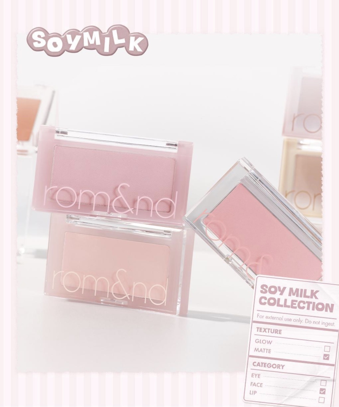 (31/5開賣🎀)NEW | rom&nd 豆乳系列 Soy Milk Collection Better Than Cheek（預購商品）