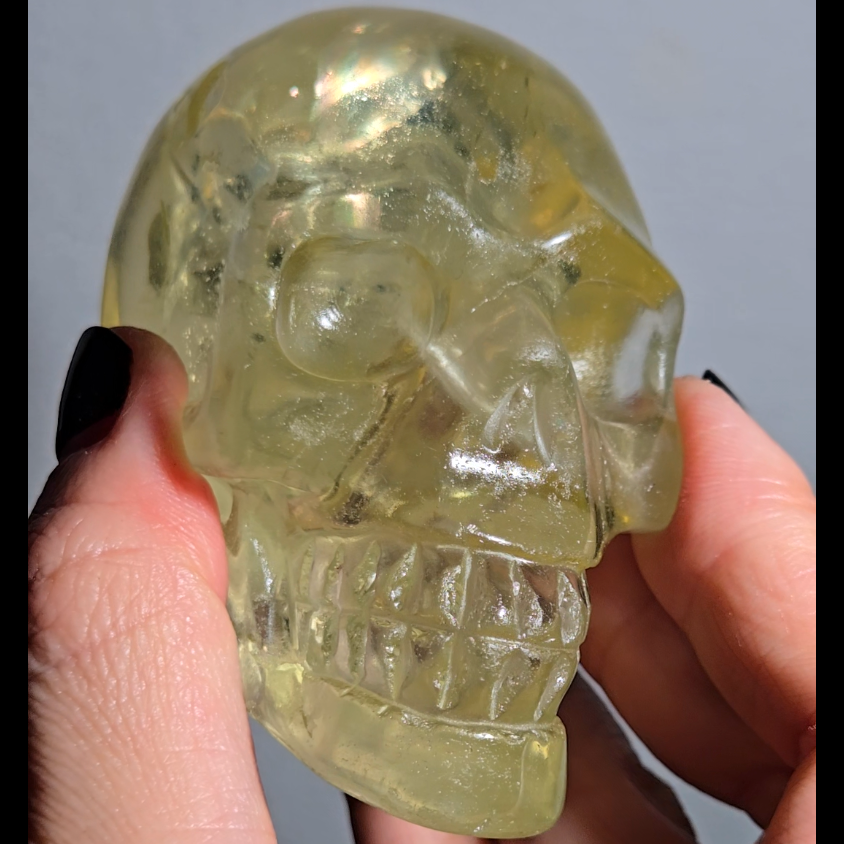 High-grade citrine skull with rainbows and saturation - C58