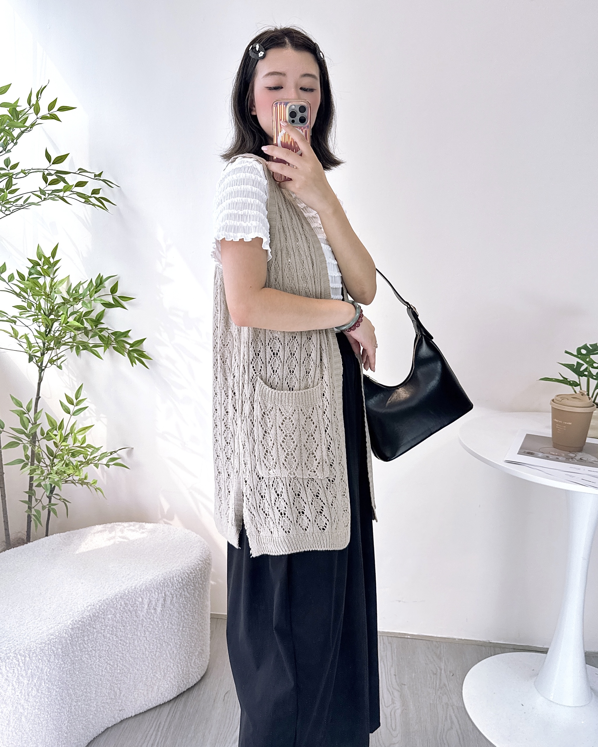 針織通花冷背心外搭 3色