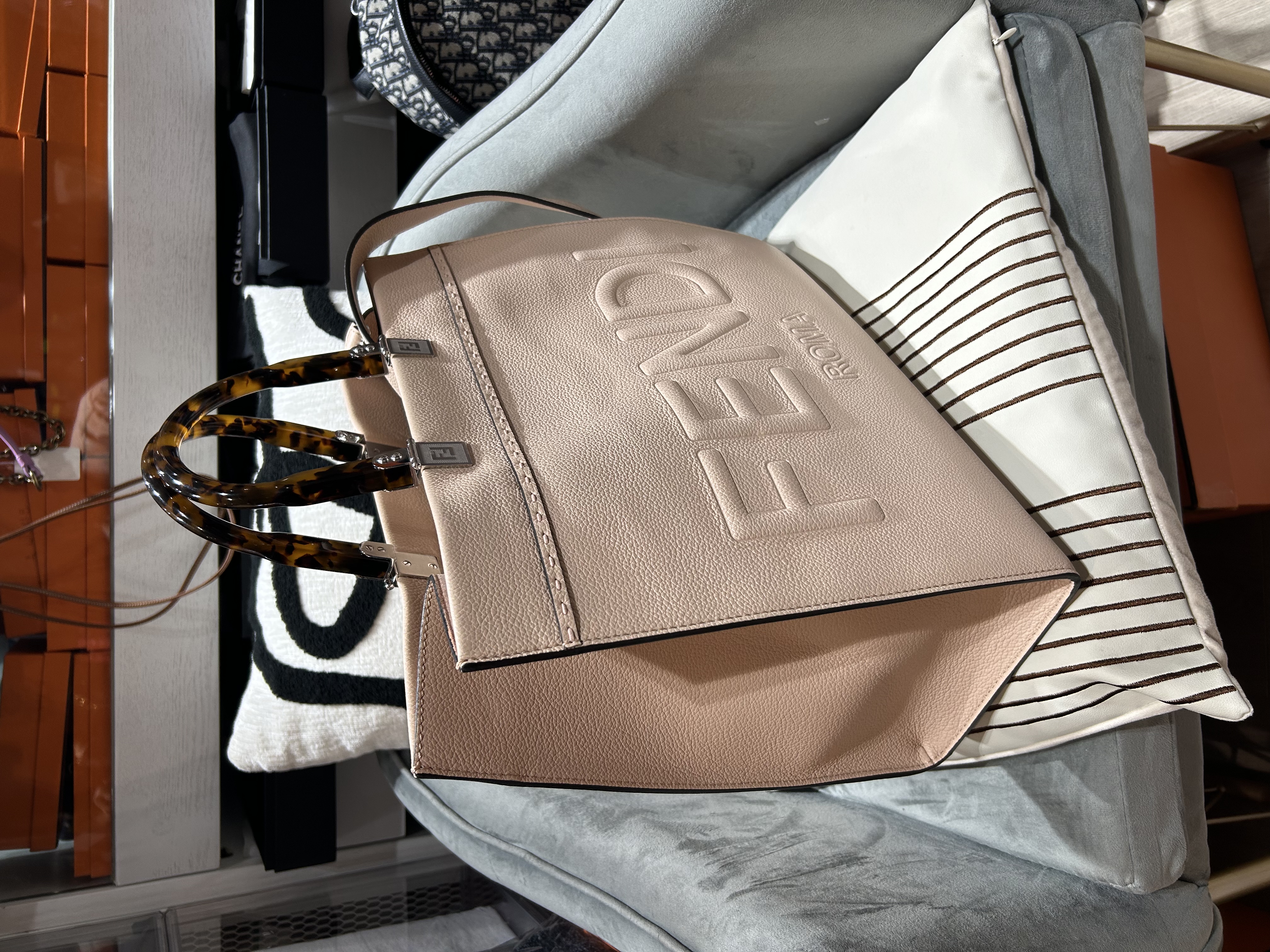 Fendi 2Way Shoulder Tote Bag Calfskin 100%Authentic, 99%New