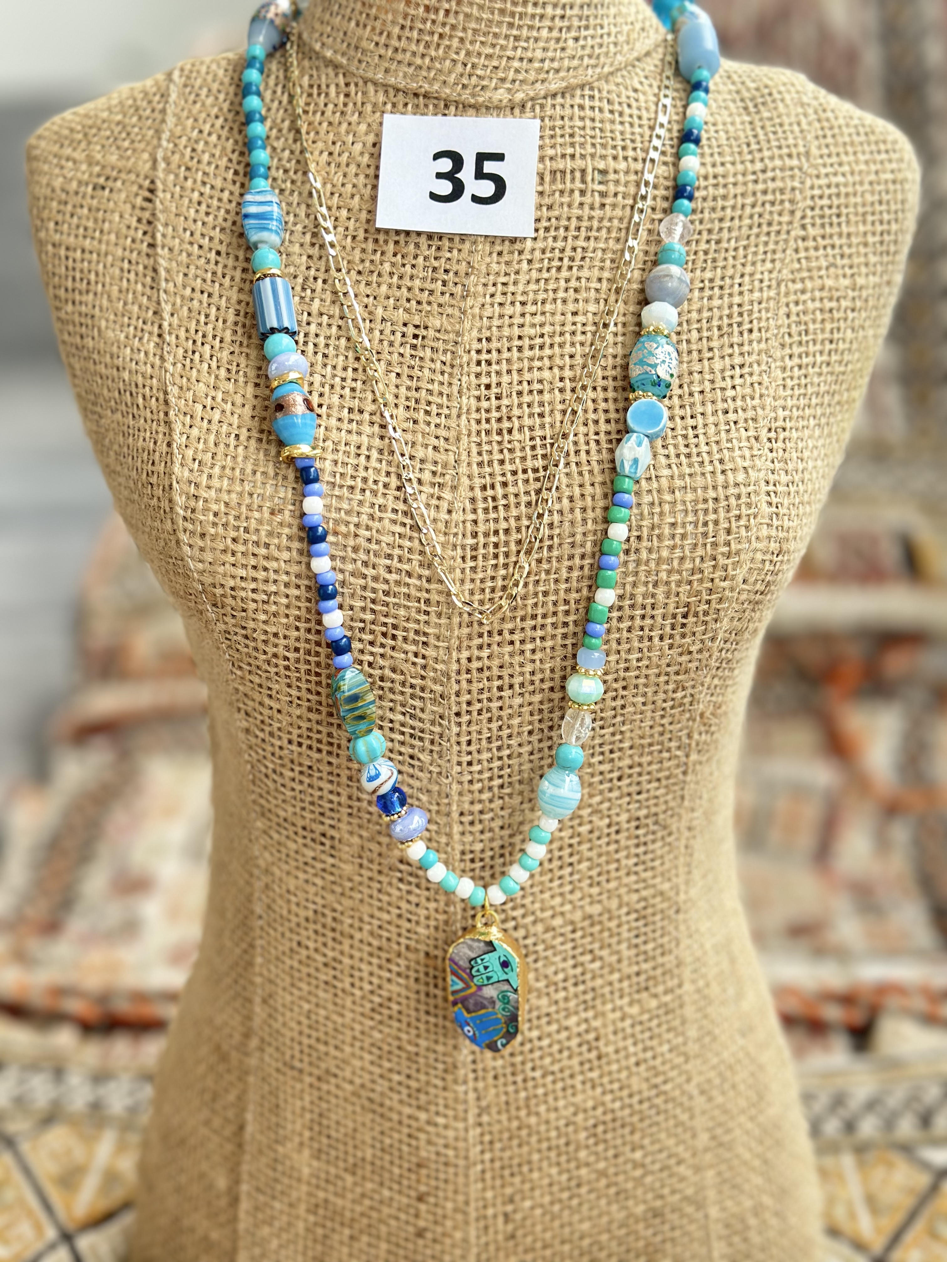 最後一條土耳其藍嘅頸鍊