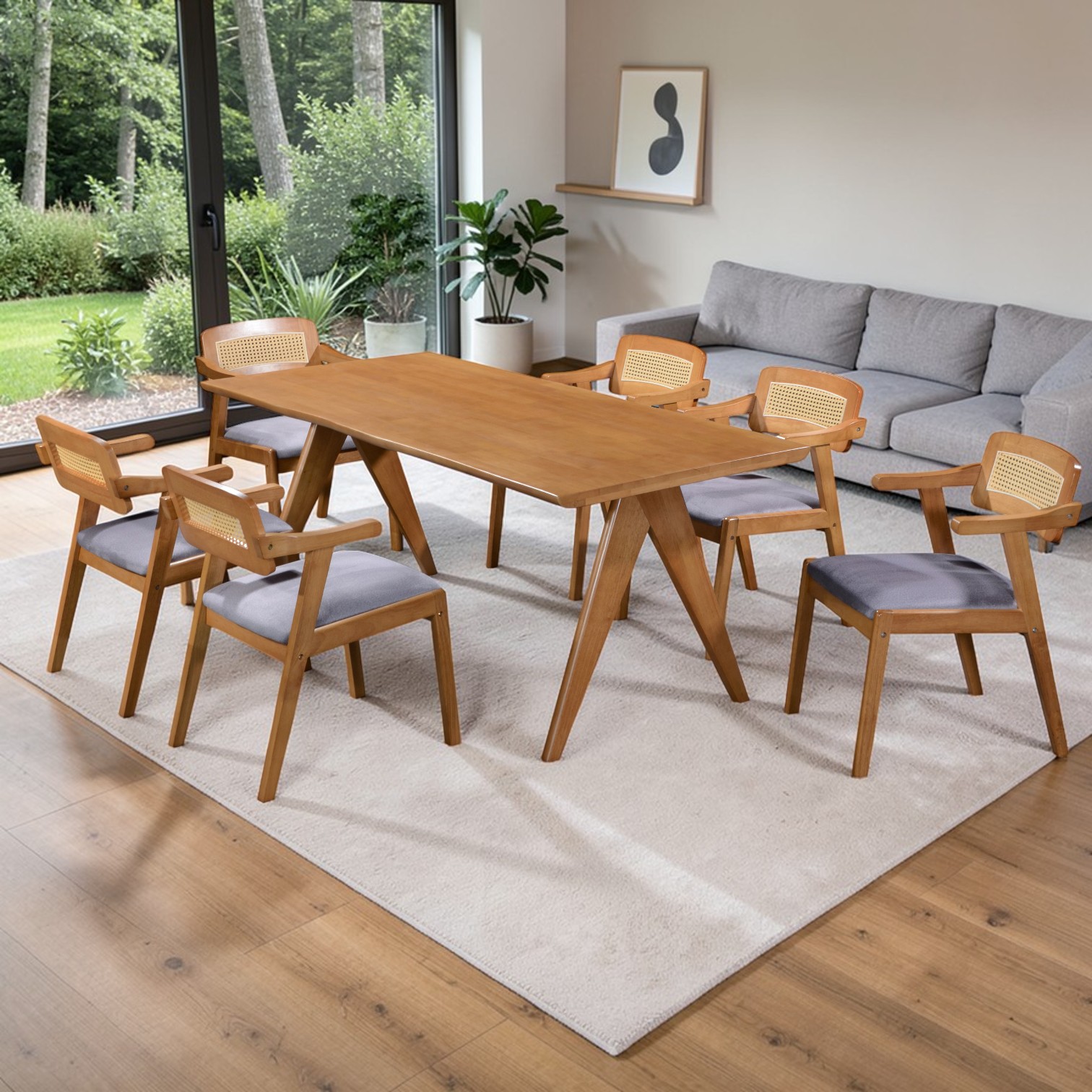 Noro Oak Dining Set | 诺橡原木餐桌椅组合