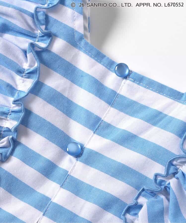 🇯🇵預訂 日本直送🇯🇵Apres les cours x Sanrio系列兩色人物刺繡蕾絲花卉荷葉邊條紋上衣