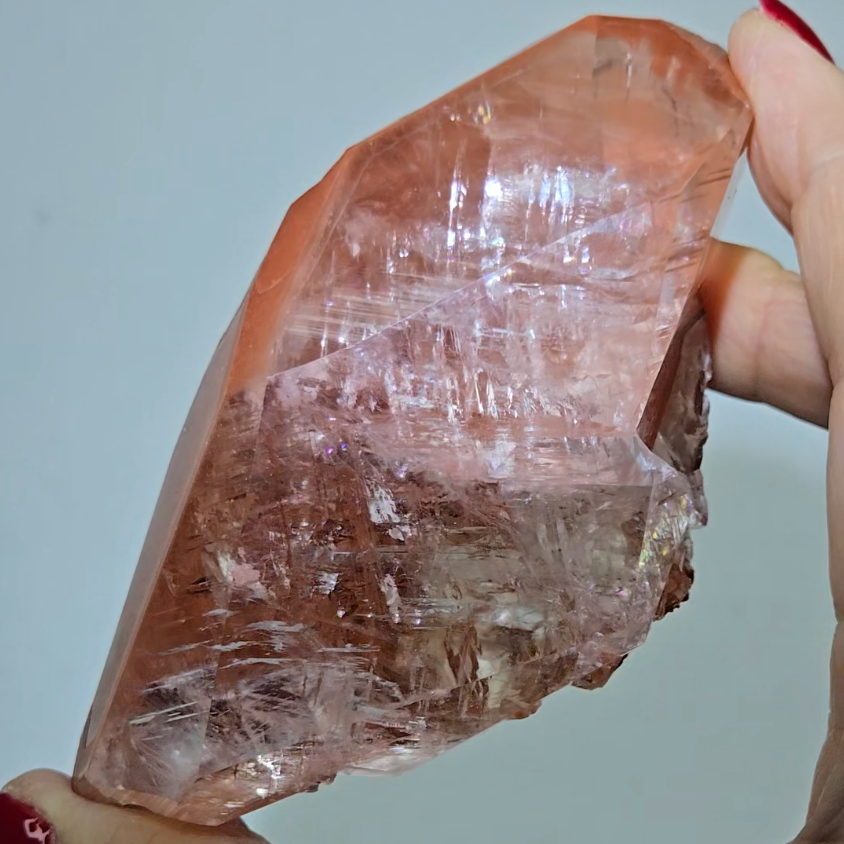 Red diamond calcite with stunning rainbows - CC48