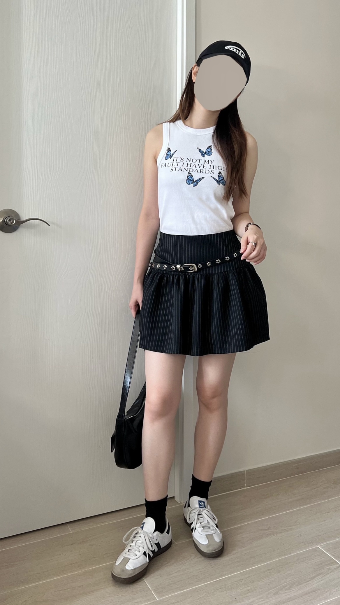 顯瘦條紋短裙 現貨