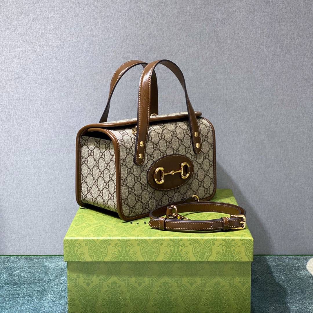 🔥大货实拍图 𝗚𝘂𝗰𝗰𝗶 𝟭𝟵𝟱𝟱 𝗛𝗼𝗿𝘀𝗲𝗯𝗶𝘁迷你手提 型号：645453 尺寸：23*16*12cm