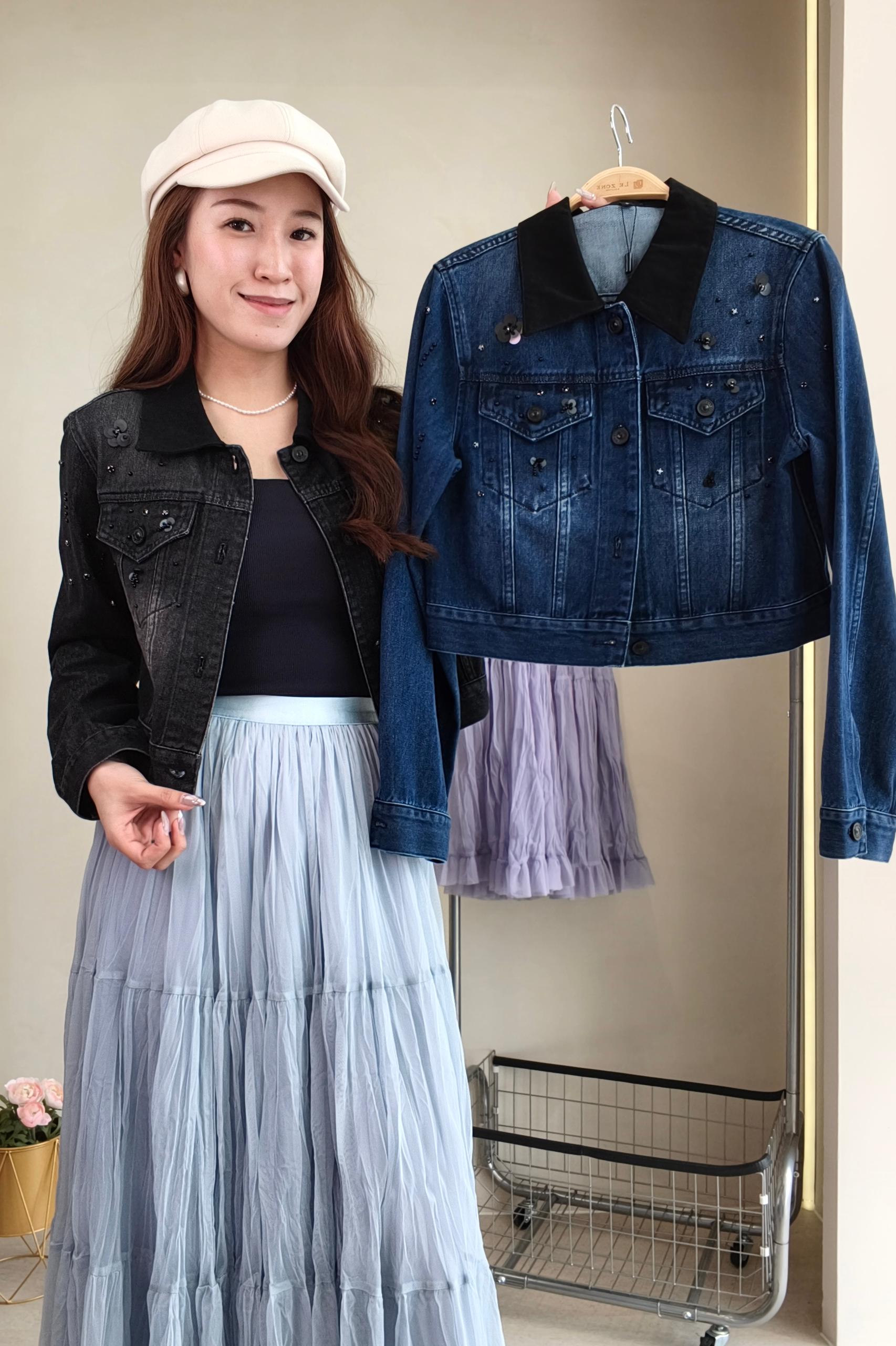 CB2570 Fashionable Denim Cropped Jacket