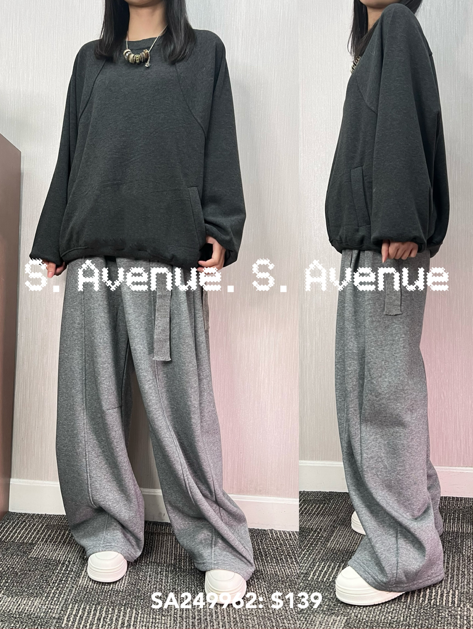 SA249962: 長袖側雙袋衞衣