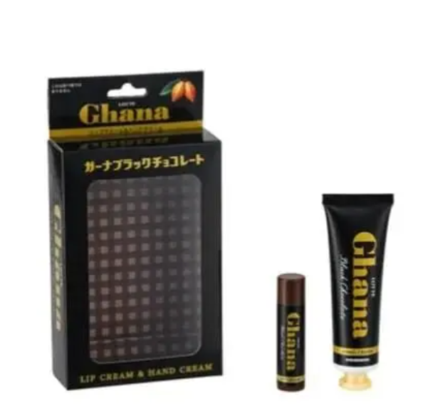 樂天 Ghana 加納 牛​​奶朱古力潤唇膏與護手霜套裝 - 黑色 平行進口