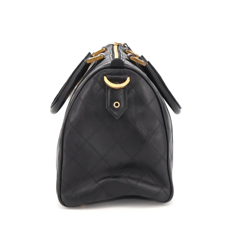 Chanel Bicolor Lambskin Boston Travel Bag