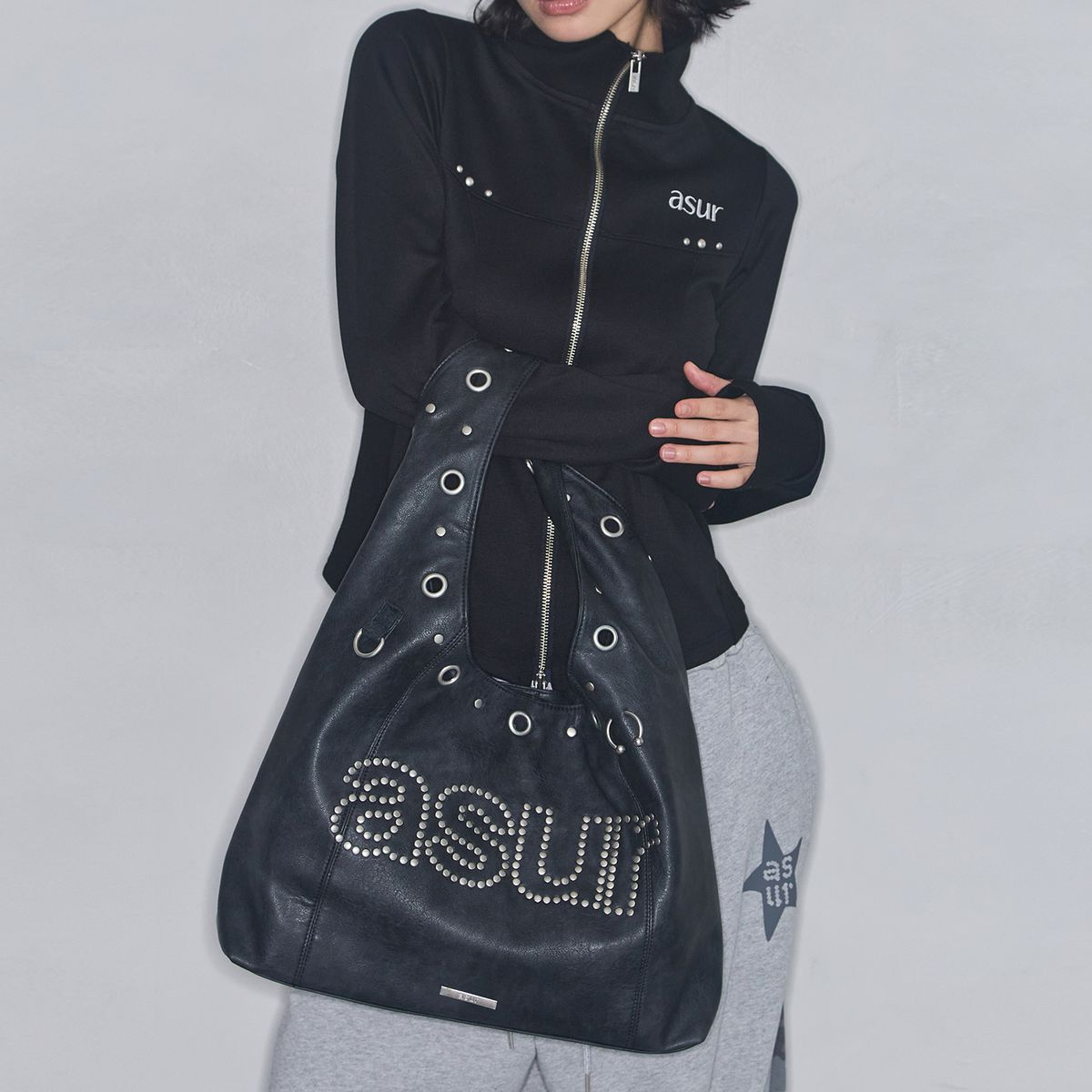 [asur] CRASH EYELET SHOULDER BAG (3種)