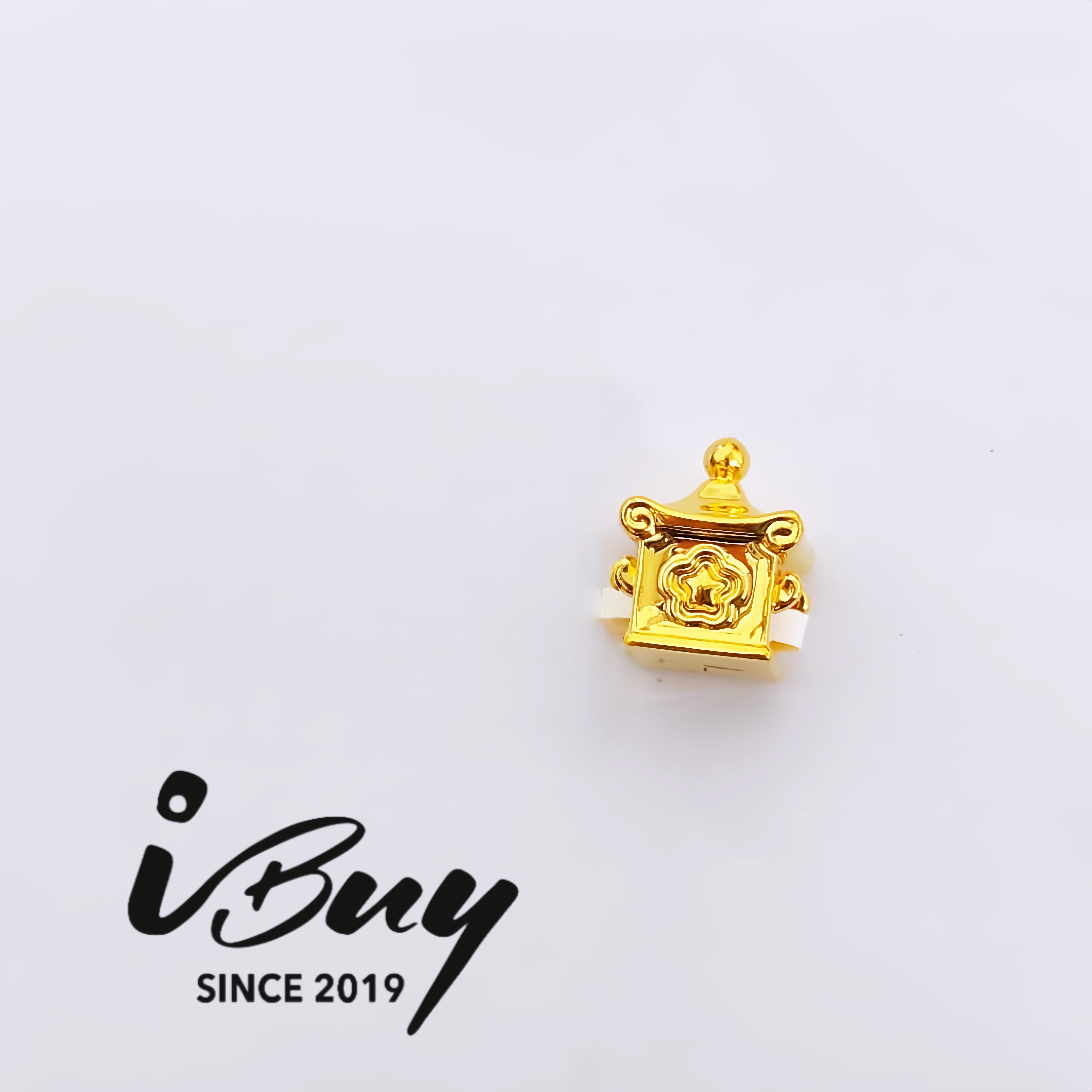 916 HARD GOLD STAR-PATTERN ROYAL CARRIAGE BEAD 916 硬金 星星皇家轿子串咀