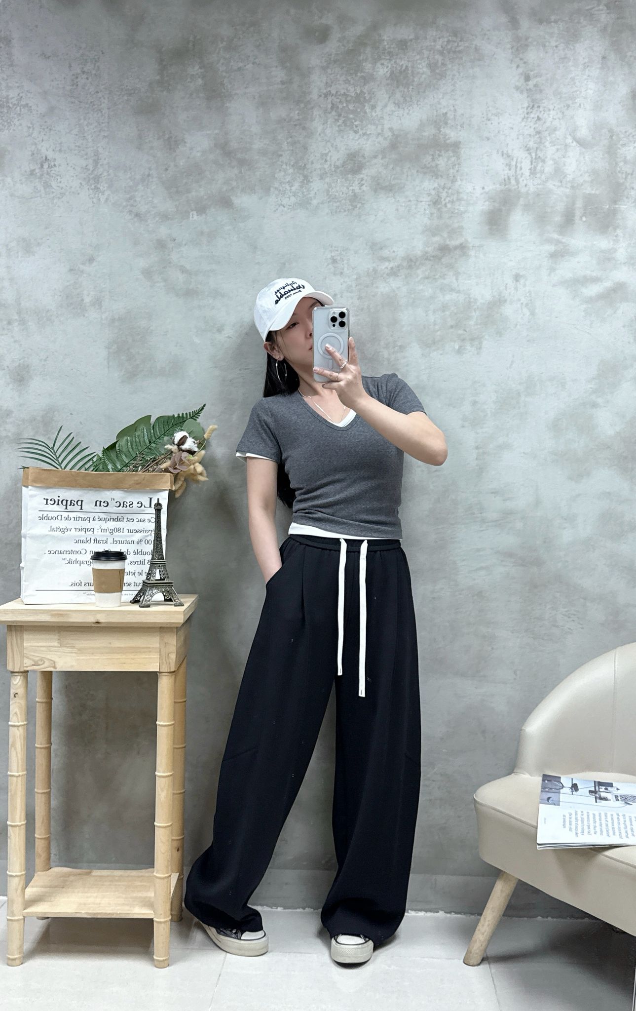 C12 拼色腰休閑褲