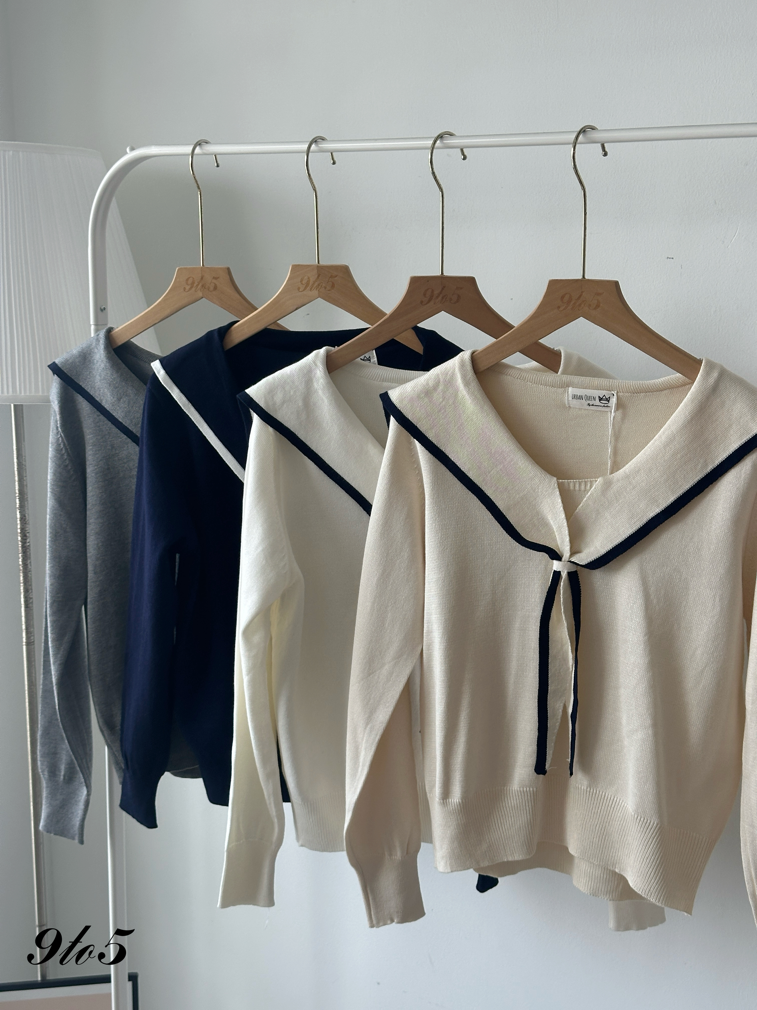 T4164 Sailor Collar Knit Top - 4 Colors 