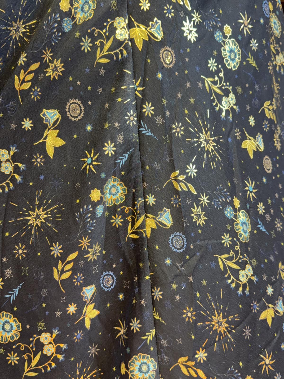 2379 Dark Blue V-Neck Galaxy Chiffon OP
