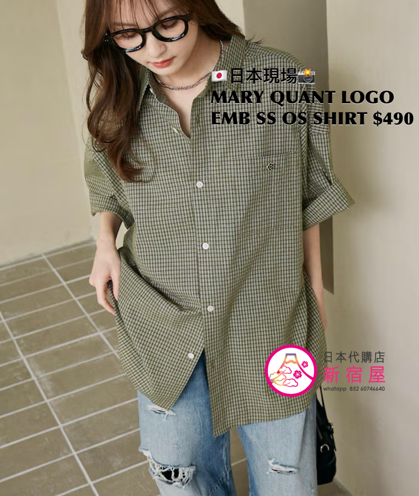 MARY QUANT 限定 LOGO EMBROIDERED SS OVERSIZED SHIRT
