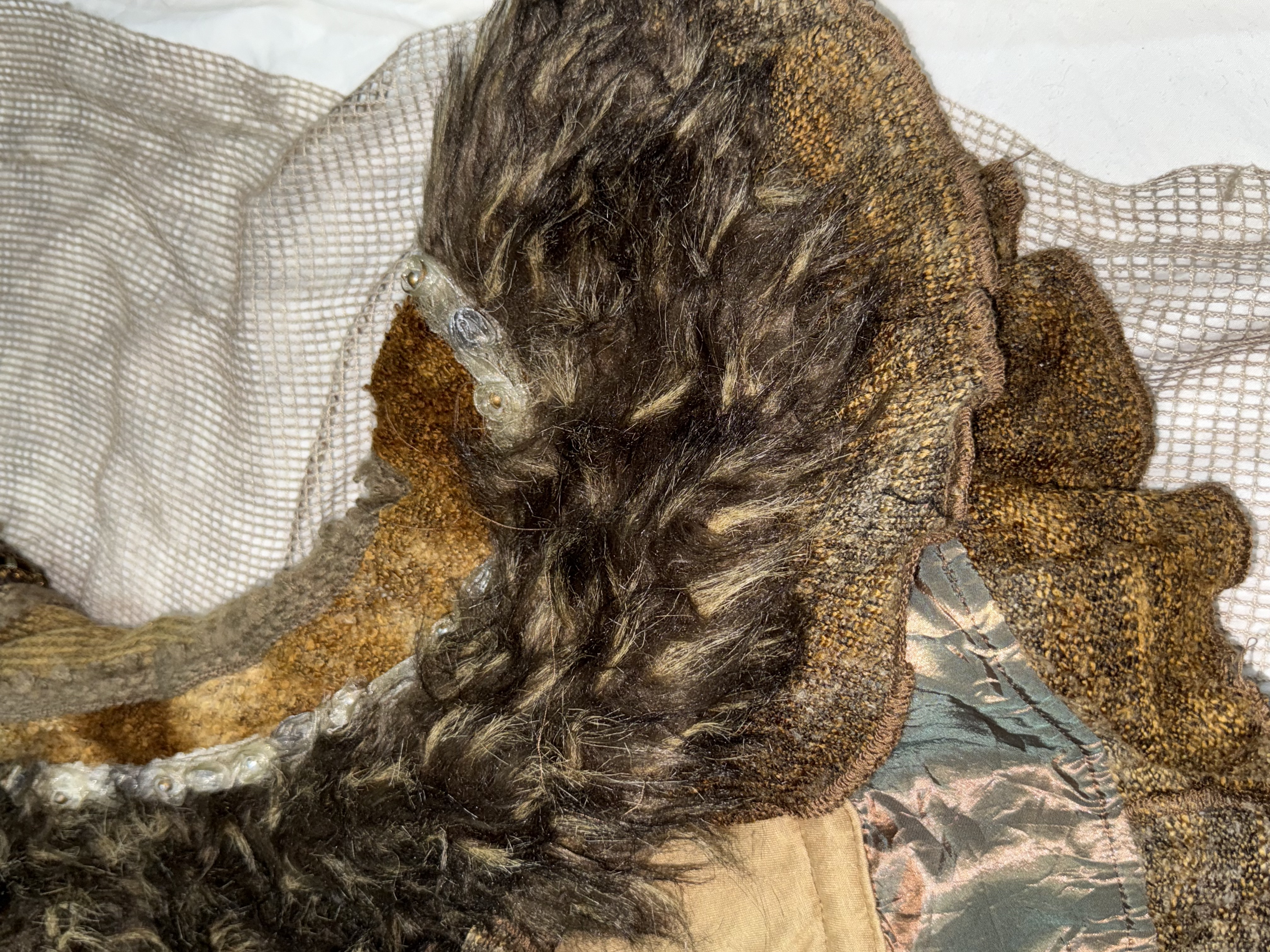 Vintage Boho Faux Fur Embellished Vest with Beaded Detail