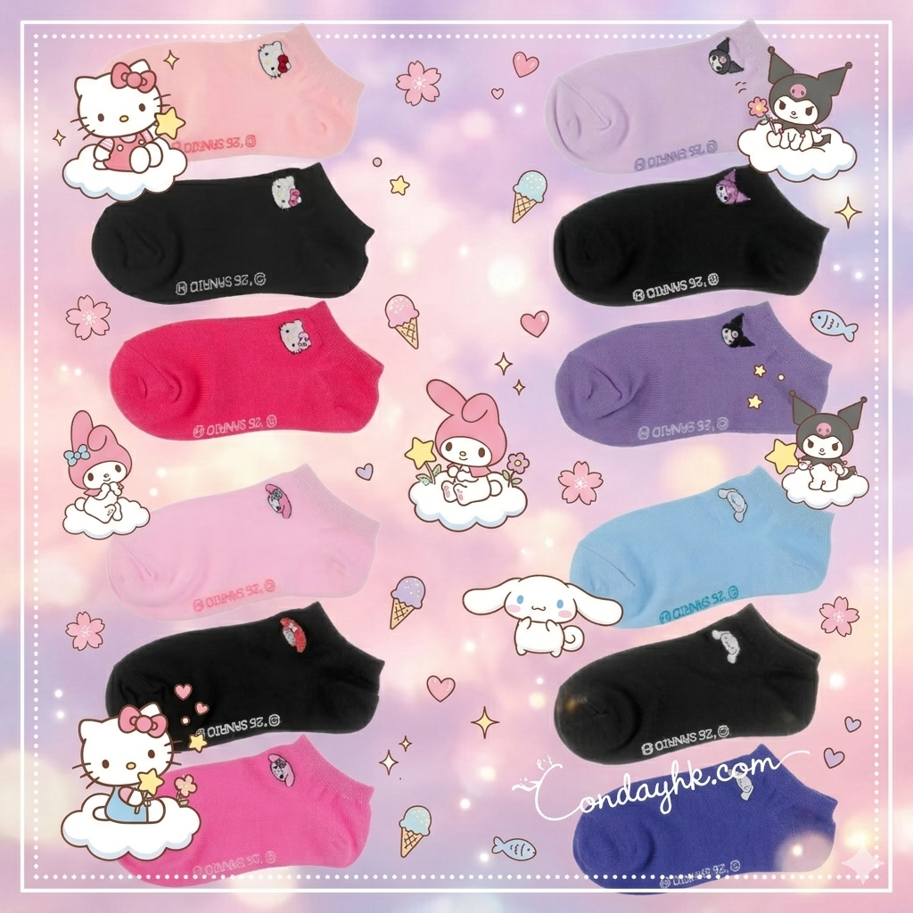 日本直送～ Sanrio 女裝涼感船襪 3 對組