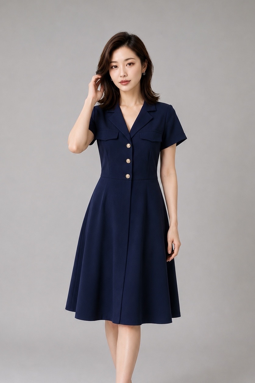 31198 Aurora Grace Belted Midi Dress