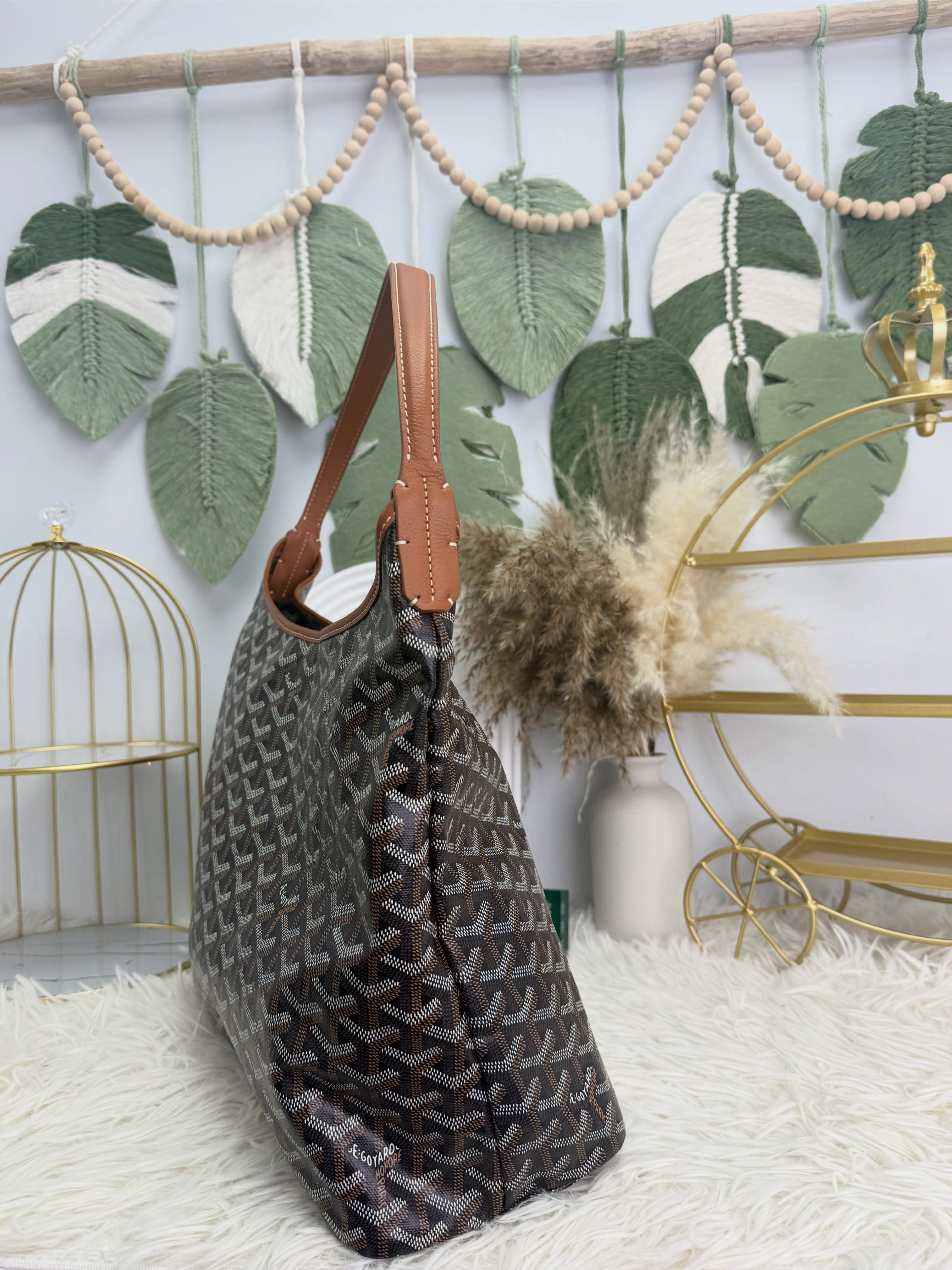 Goyard 👜 PRE OWNED 🛍️老花啡色Hobo pm size 有單 有塵袋