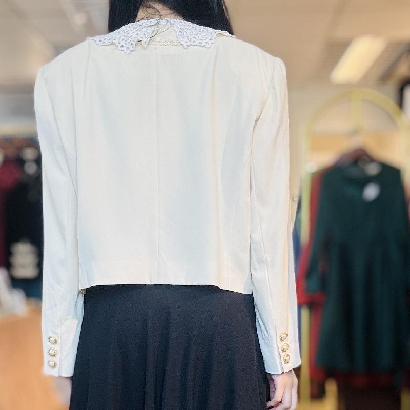Vintage Japanese Cream Yellow Trim Edged Blazer(PP001-3)
