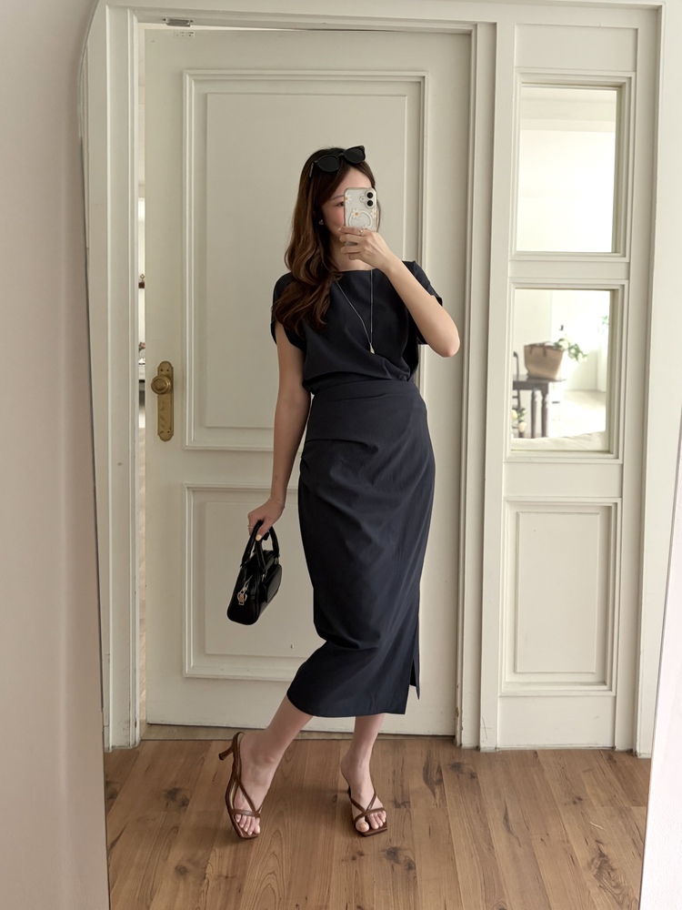 Lyra Ruched Set (Navy)
