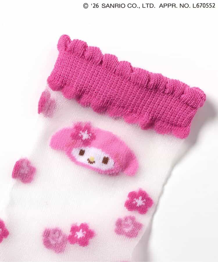 🇯🇵預訂 日本直送🇯🇵Apres les cours x Sanrio系列四色人物花朵圖案透視襪