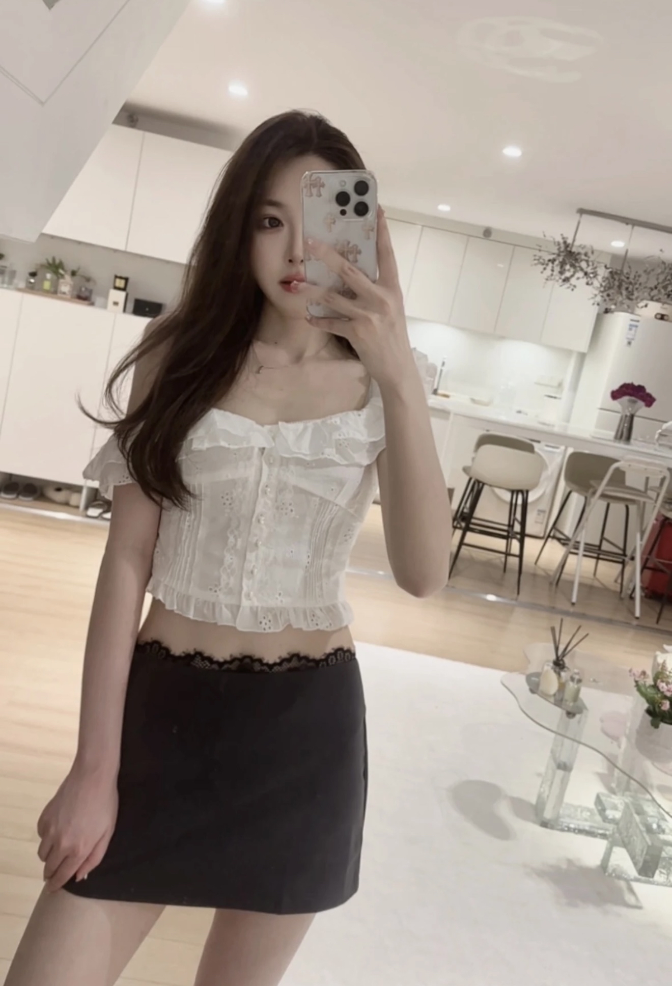 Q10009蕾丝花边短裙