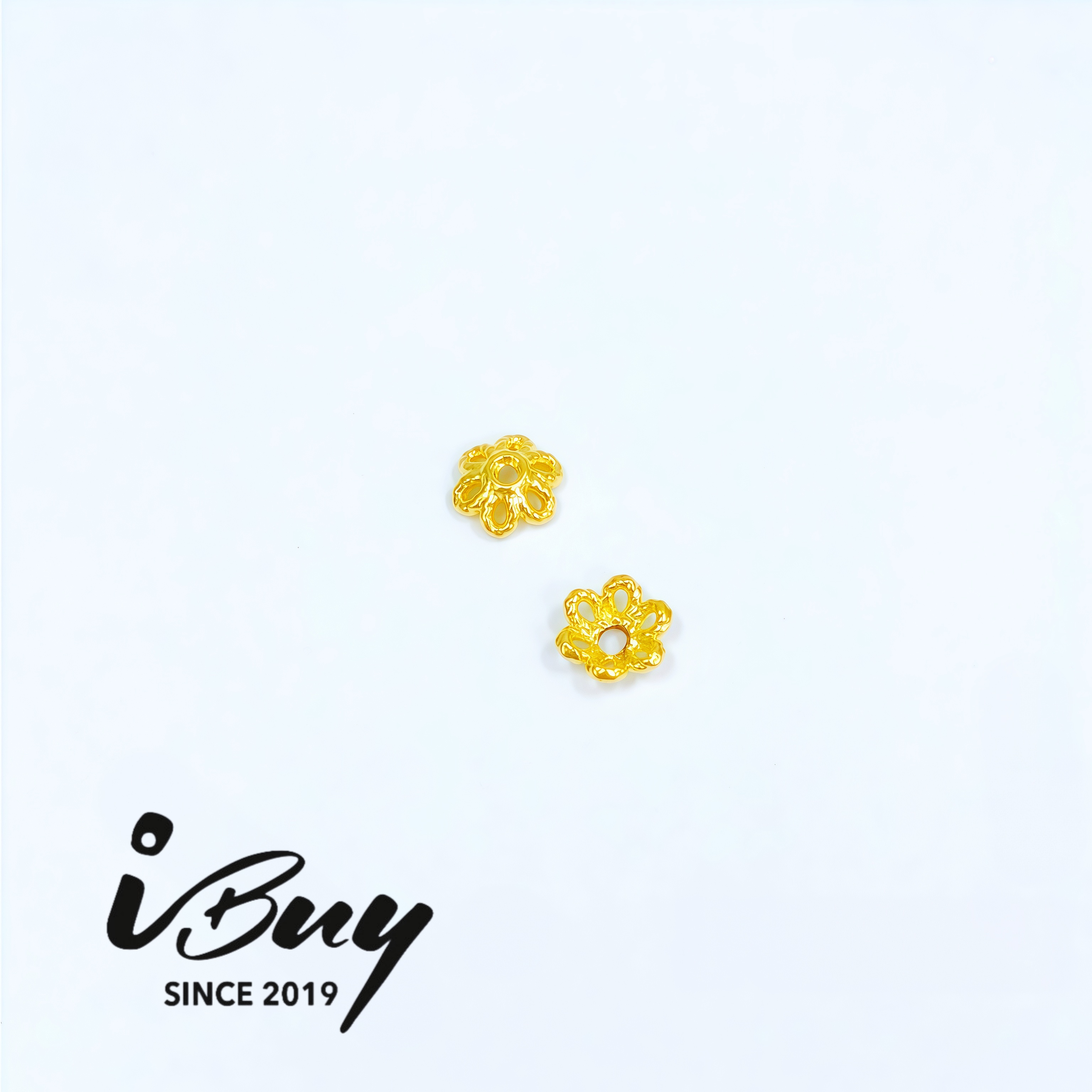 999 GOLD FLOWER CUP SPACER BEAD 999 金 花托隔片串咀