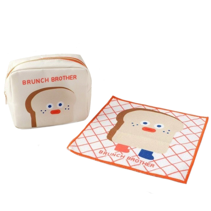 現貨｜Brunch Brother 早午餐兄弟 多士 日版 化妝袋 + 毛巾仔 套裝 (228290)