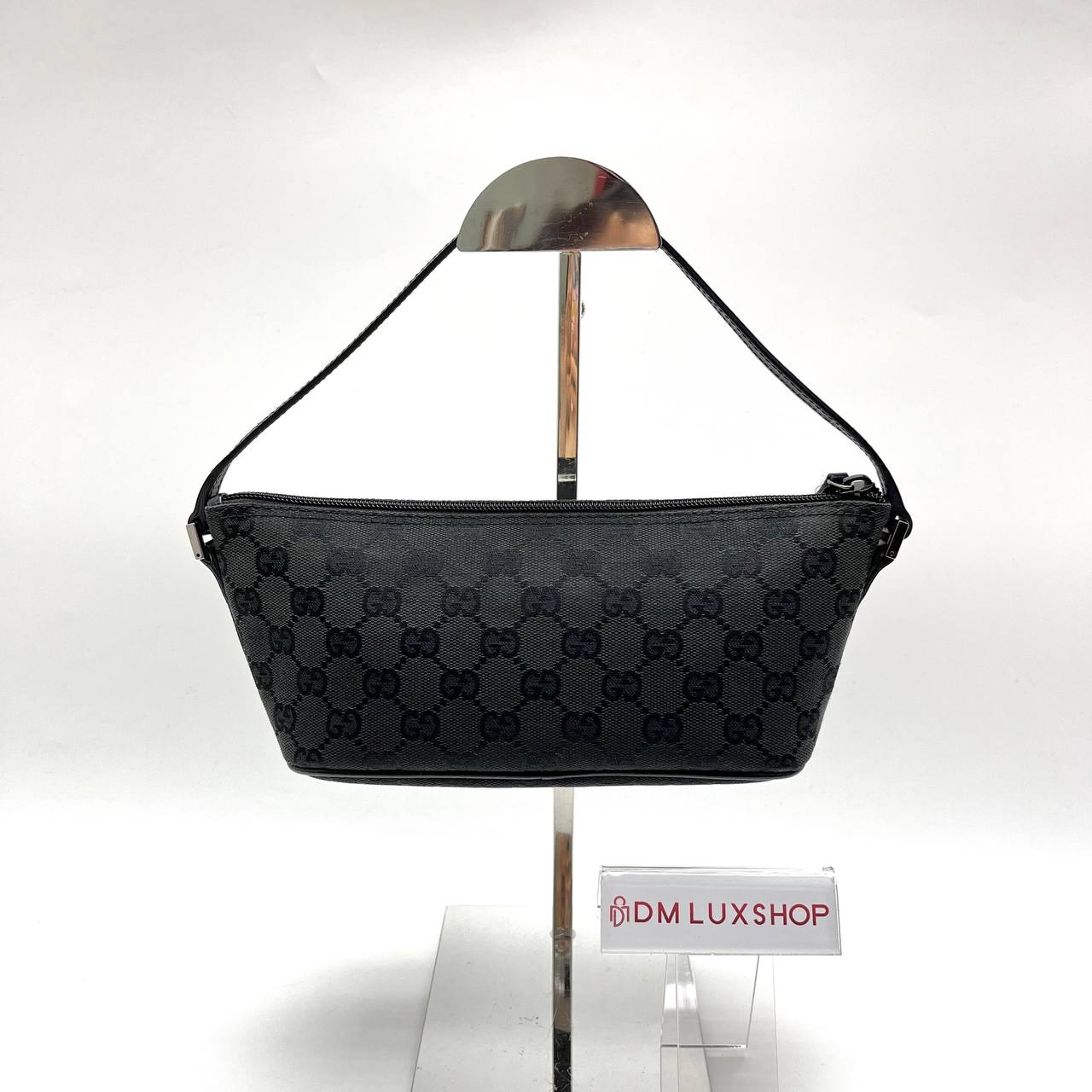 Gucci Black GG Canvas Boat Pochette