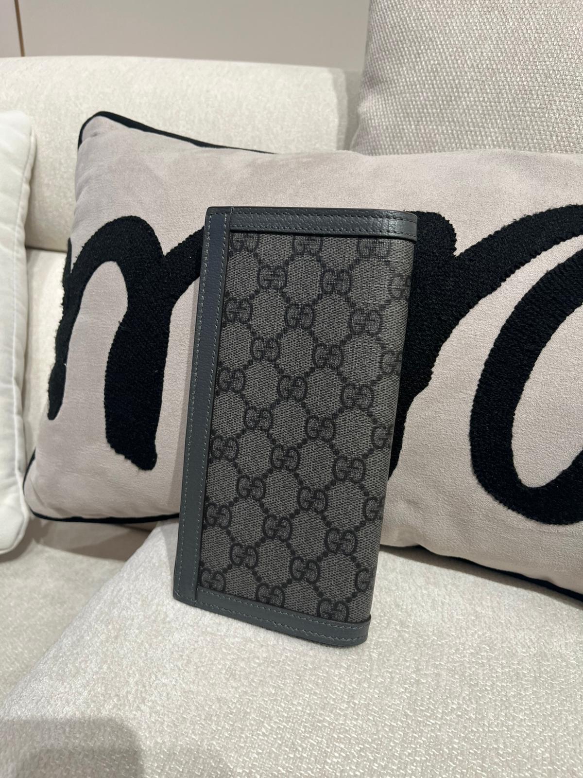 Gucci 灰色牛皮長銀包  100%Authentic, 99%New  ✅booklet✅dust bag✅Box 