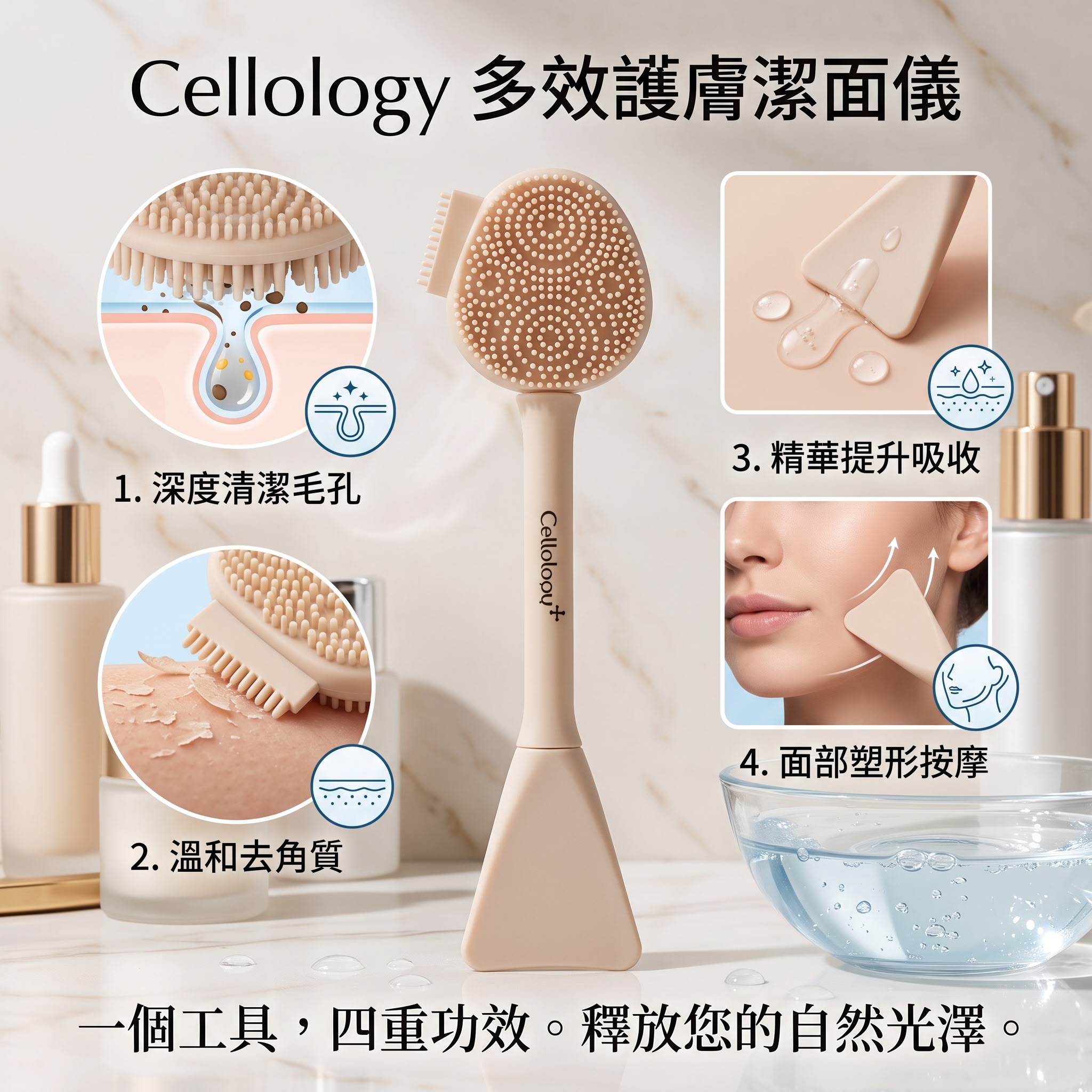 Cellology 多效美膚潔面按摩刷